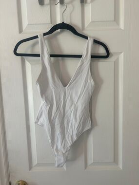 Zara White V-Neck Kids One-Piece